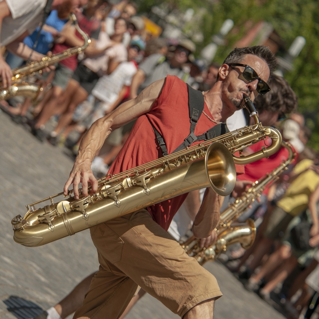 Slovenië - Ljubljana - Straatmuzikanten